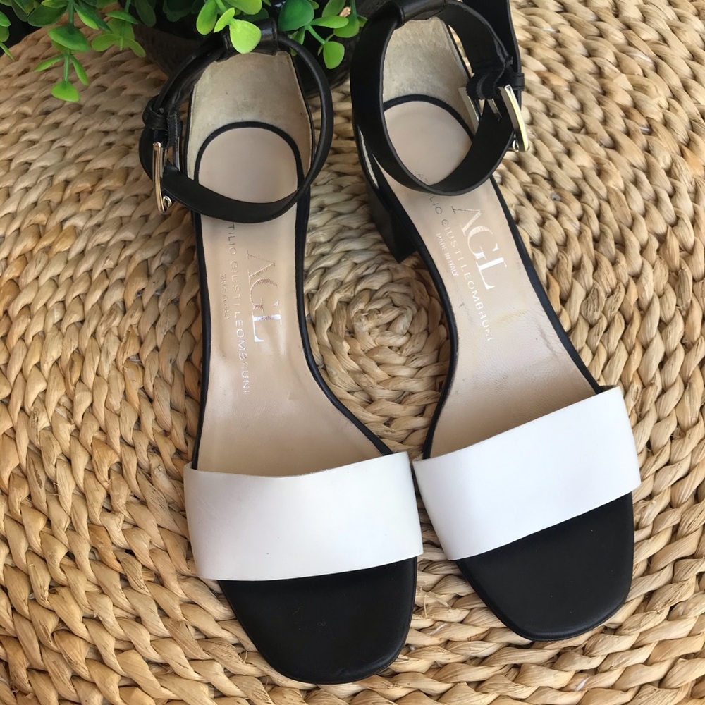 AGL🔴Leather Ankle Strap Sandals size 37